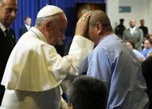 Pope Francis I blesses inmates in a Philadelphia prison, 2015