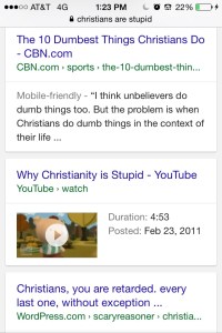 Screen capture of results of Google search, 2016